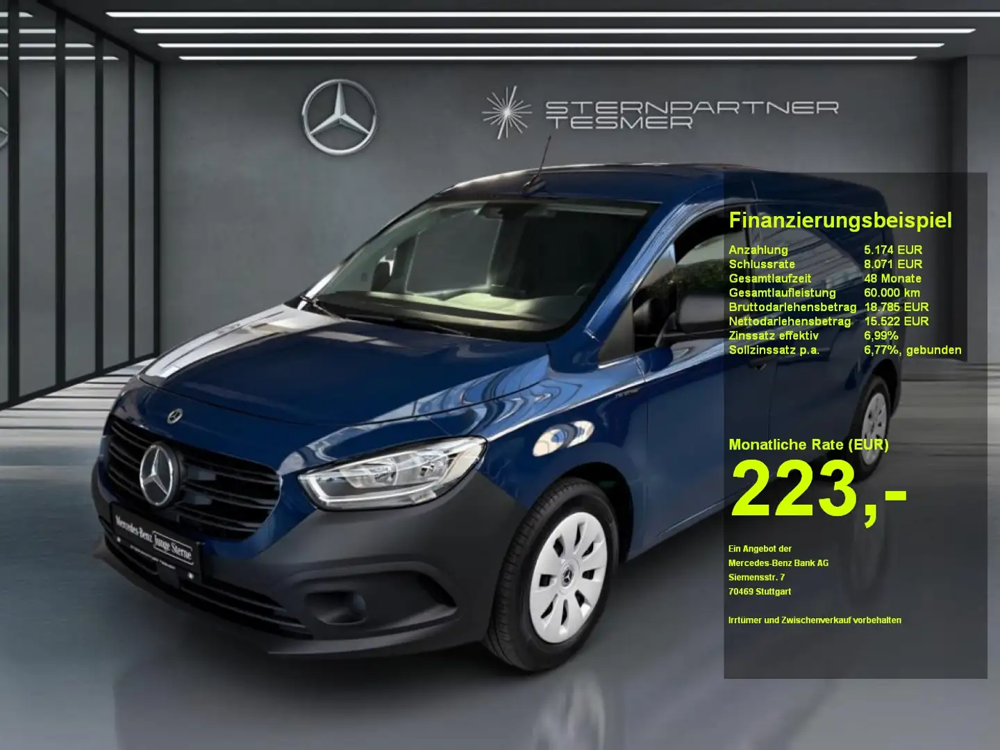 Mercedes-Benz Citan e  Kasten Lang 5 J Garantie Blauw - 1