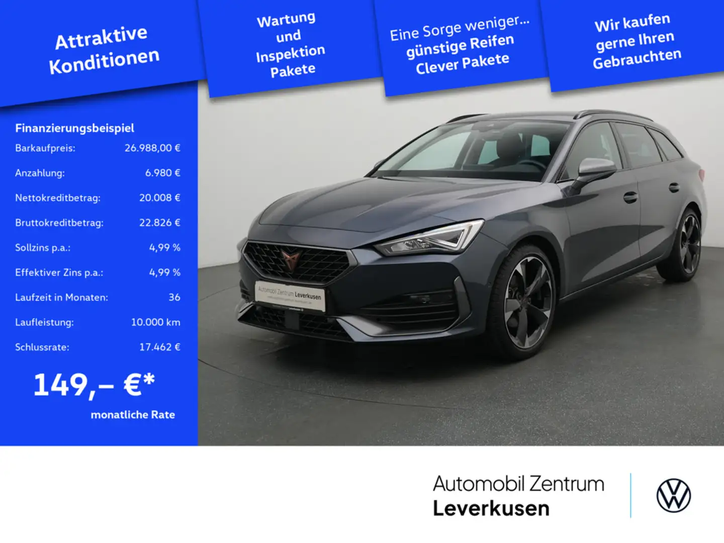CUPRA Leon ST DSG CARPLAY PDC AHK ACC LED LEDER NAVI Schwarz - 1