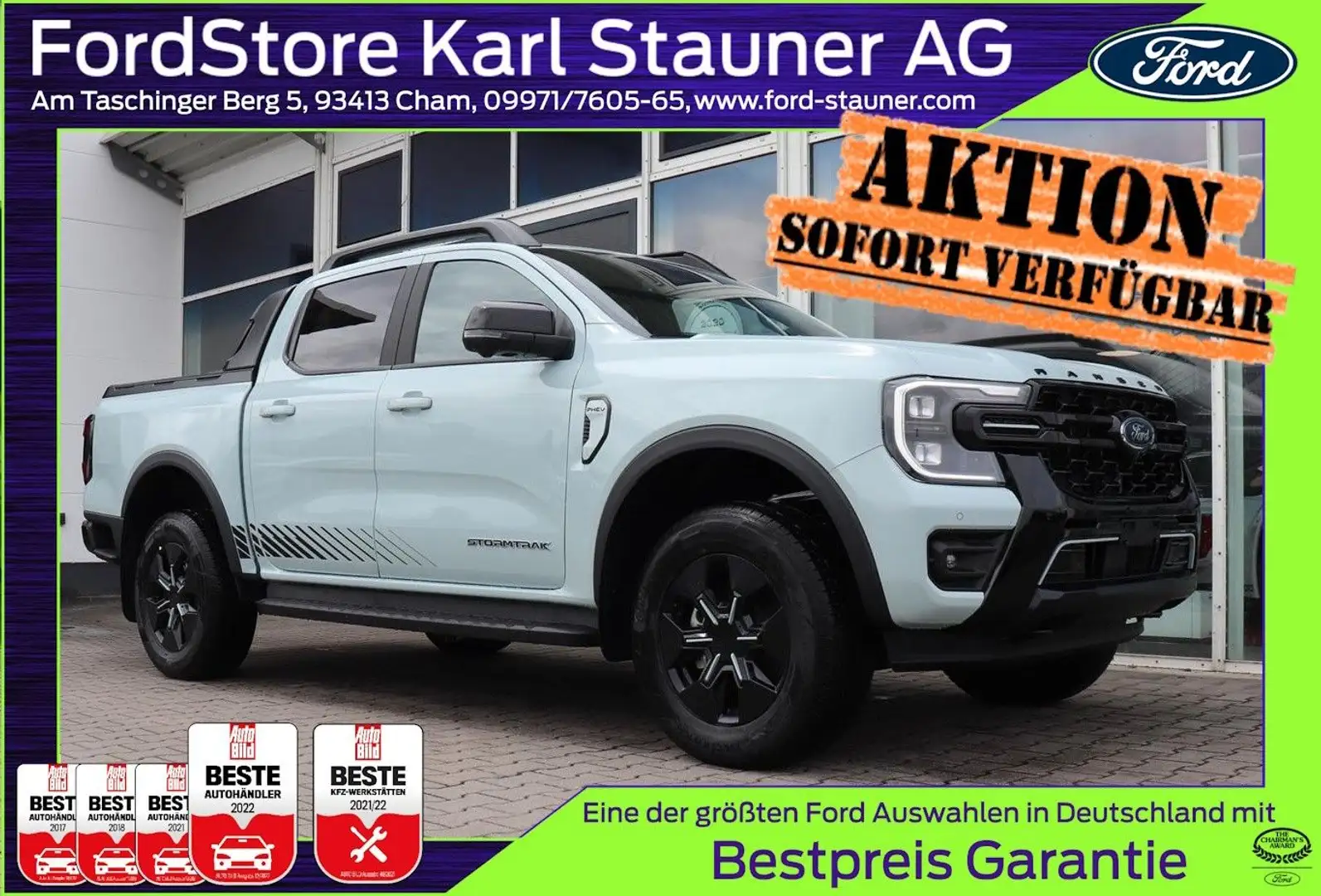 Ford Ranger Stormtrak DOKA PHEV 360° 0,0% FIN* AHK Grau - 1