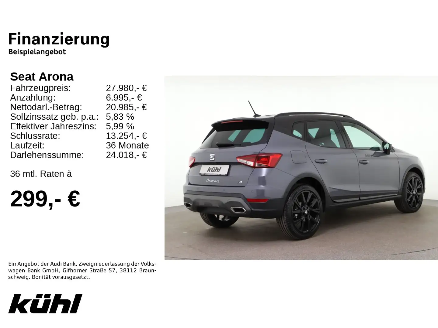 SEAT Arona 1.0 TSI DSG FR Black Edition LED ACC Kessy Grau - 2
