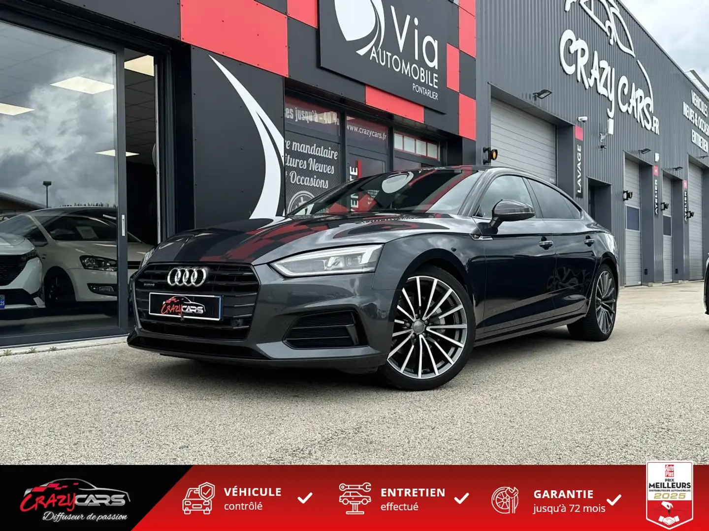 Audi A5 Quattro 2.0 40 TDI 190 BV S-tronic S Line  - CAM - Gris - 1