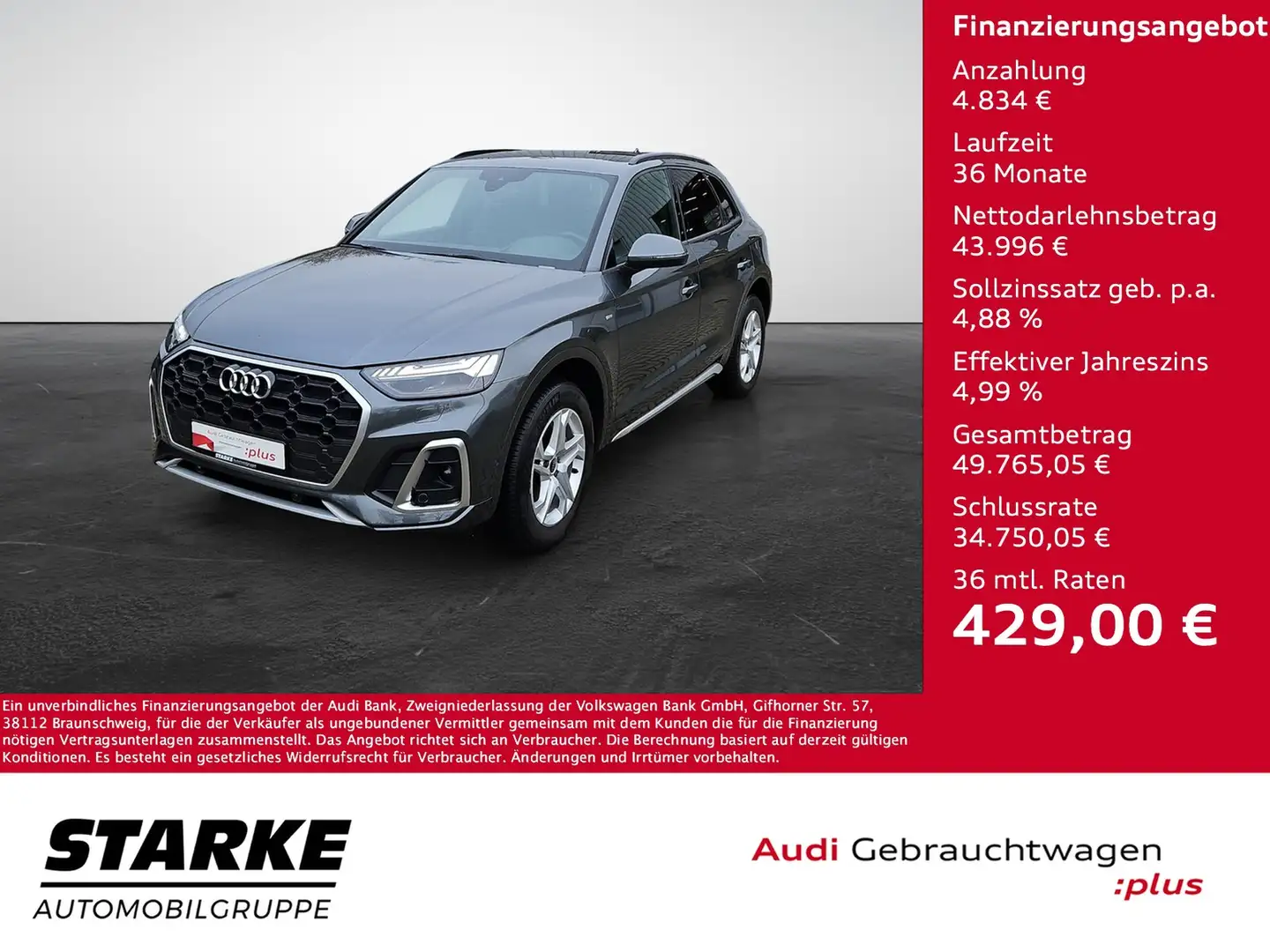 Audi Q5 40 TDI S tronic quattro S line NaviPlus Matrix ... Grau - 1