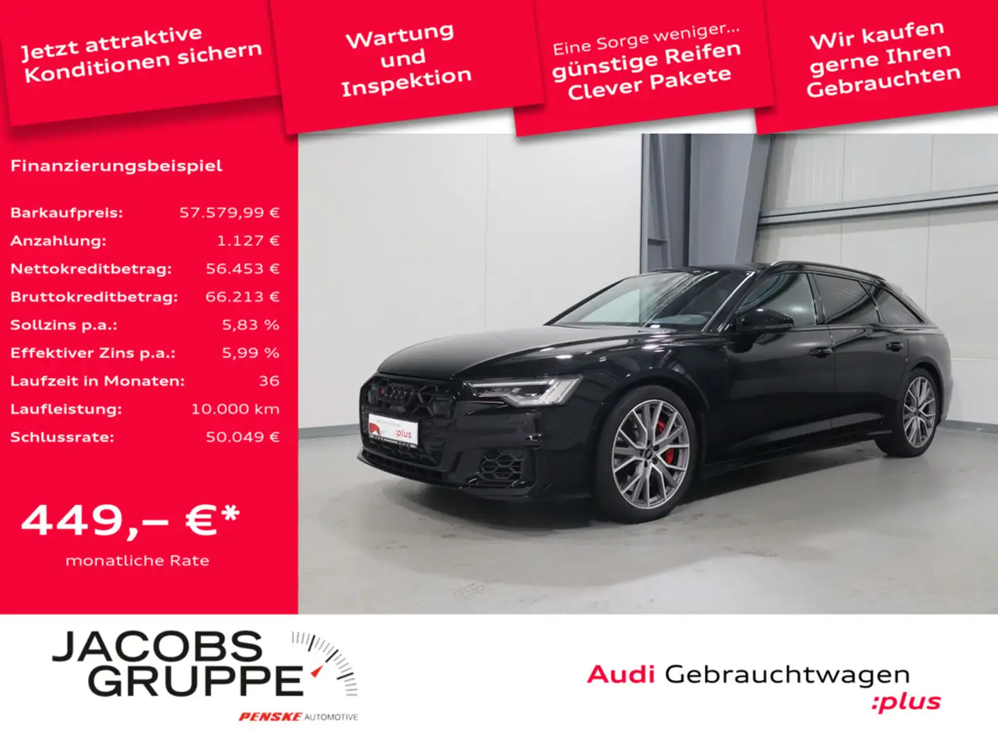 Audi S6 Avant 3.0 TDI quattro VC*LED*R-Kamera * Schwarz - 1