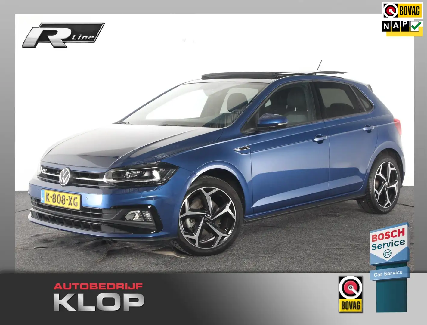 Volkswagen Polo 1.0 TSI R-line 2X | NL-auto | panoramadak | LED pa Blau - 1