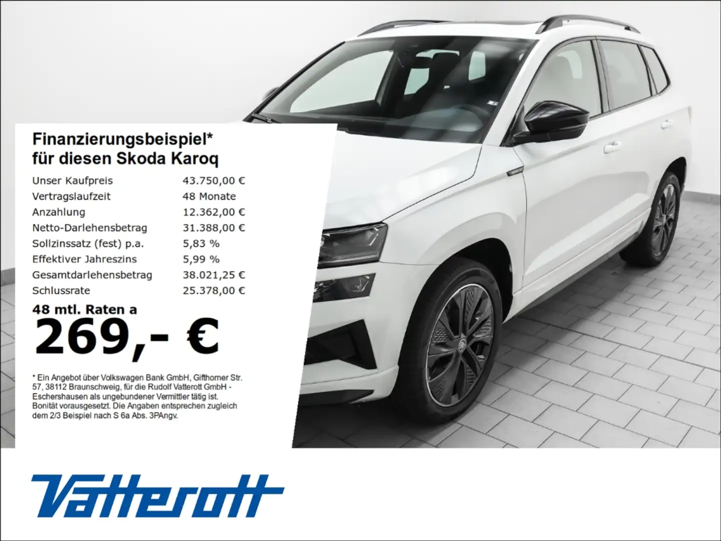 Skoda Karoq 2.0 TDI DSG Sportline Pano Navi AHK Weiß - 1
