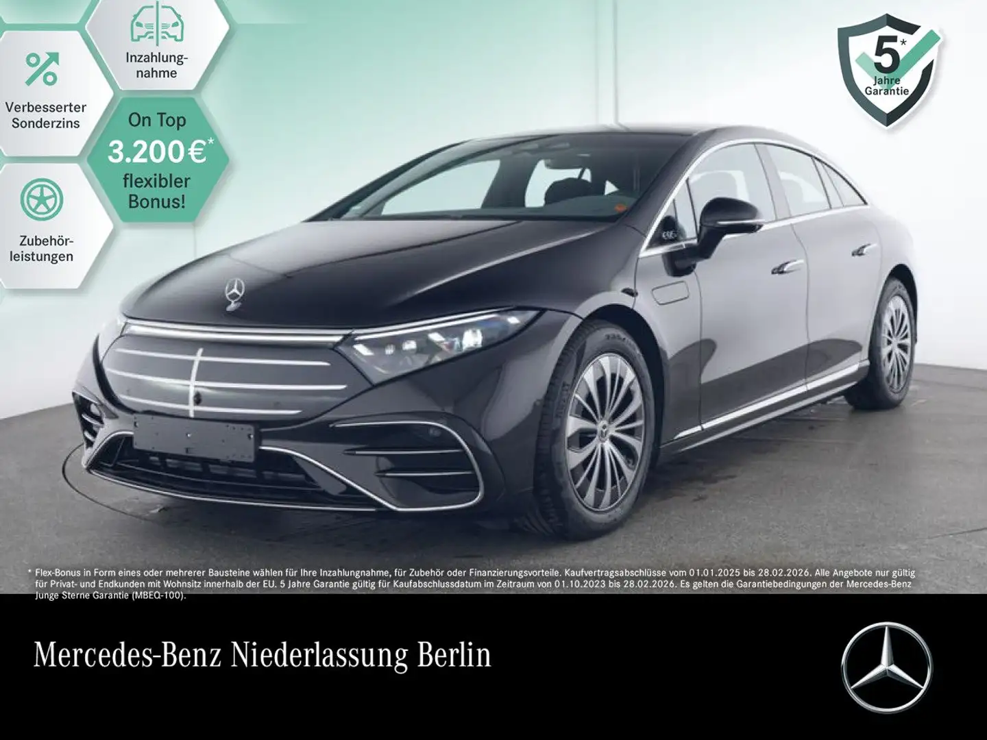 Mercedes-Benz EQS 450 AMG Fahrass Pano Burmester Distr. HUD PTS Schwarz - 1