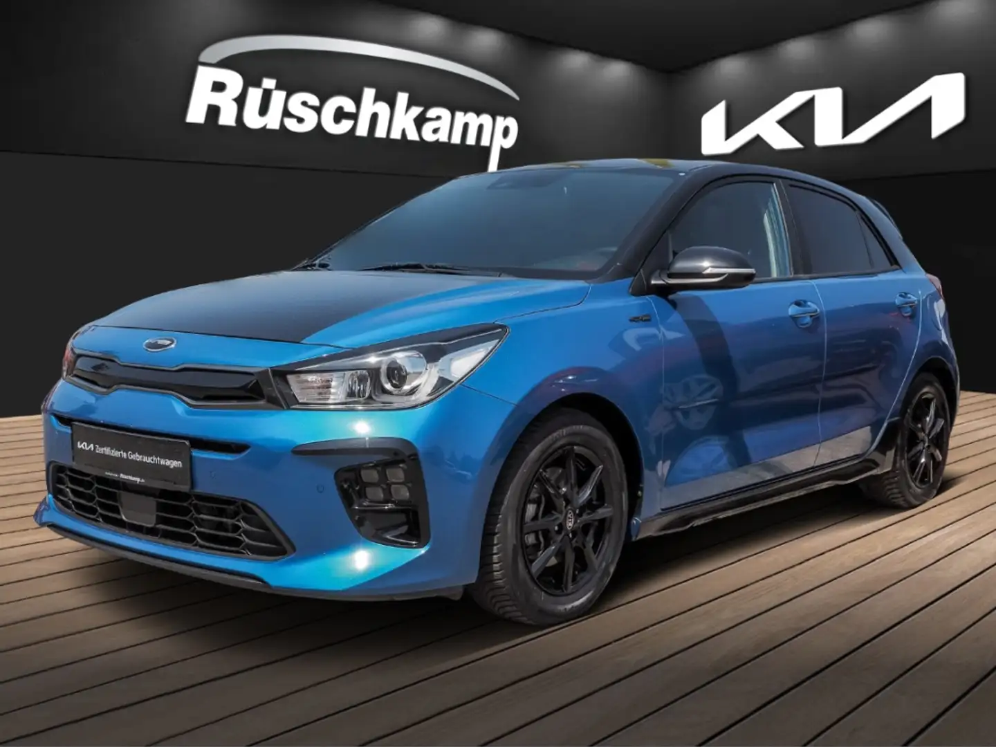 Kia Rio GT-Line 1.0 T-GDI Voll-LED Navi RückKam Schiebedac Blau - 1