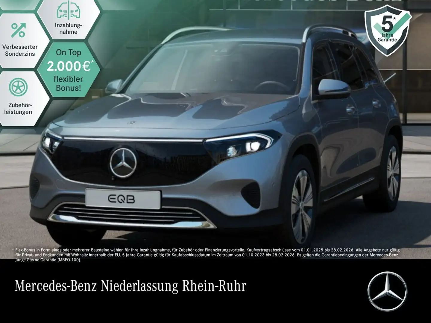 Mercedes-Benz EQB 350 4M PROG+PLUS-PAKET+360+MEMORY+KEYLESS+SPUR Silber - 1