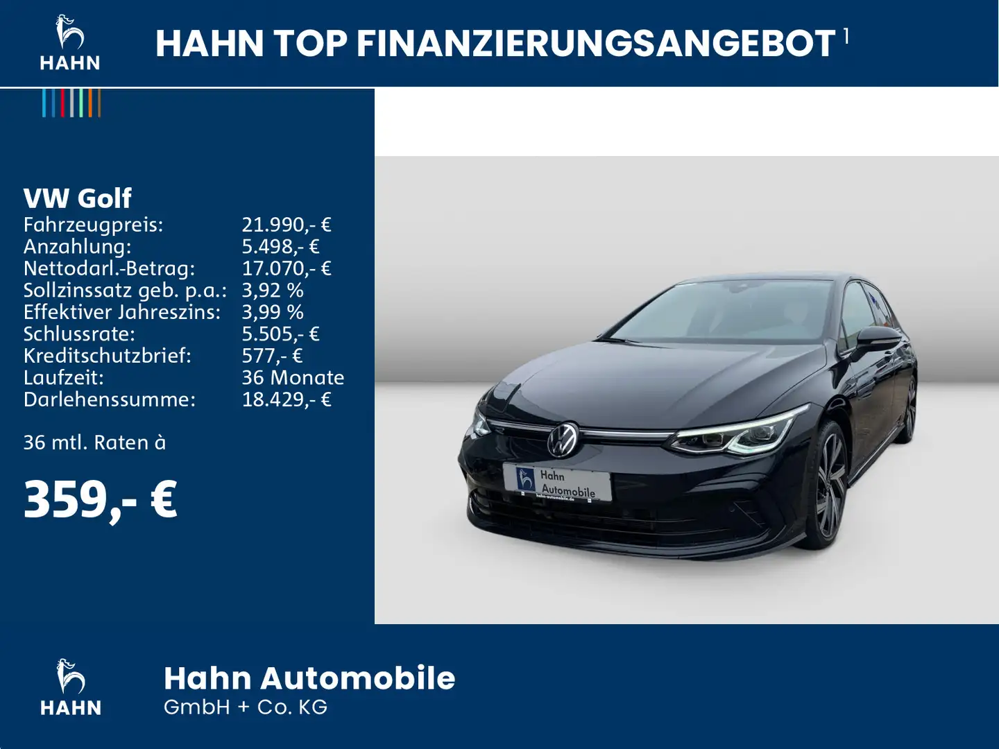 Volkswagen Golf VIII R-Line 1.5TSI Navi LED ACC App-Connect Zwart - 2