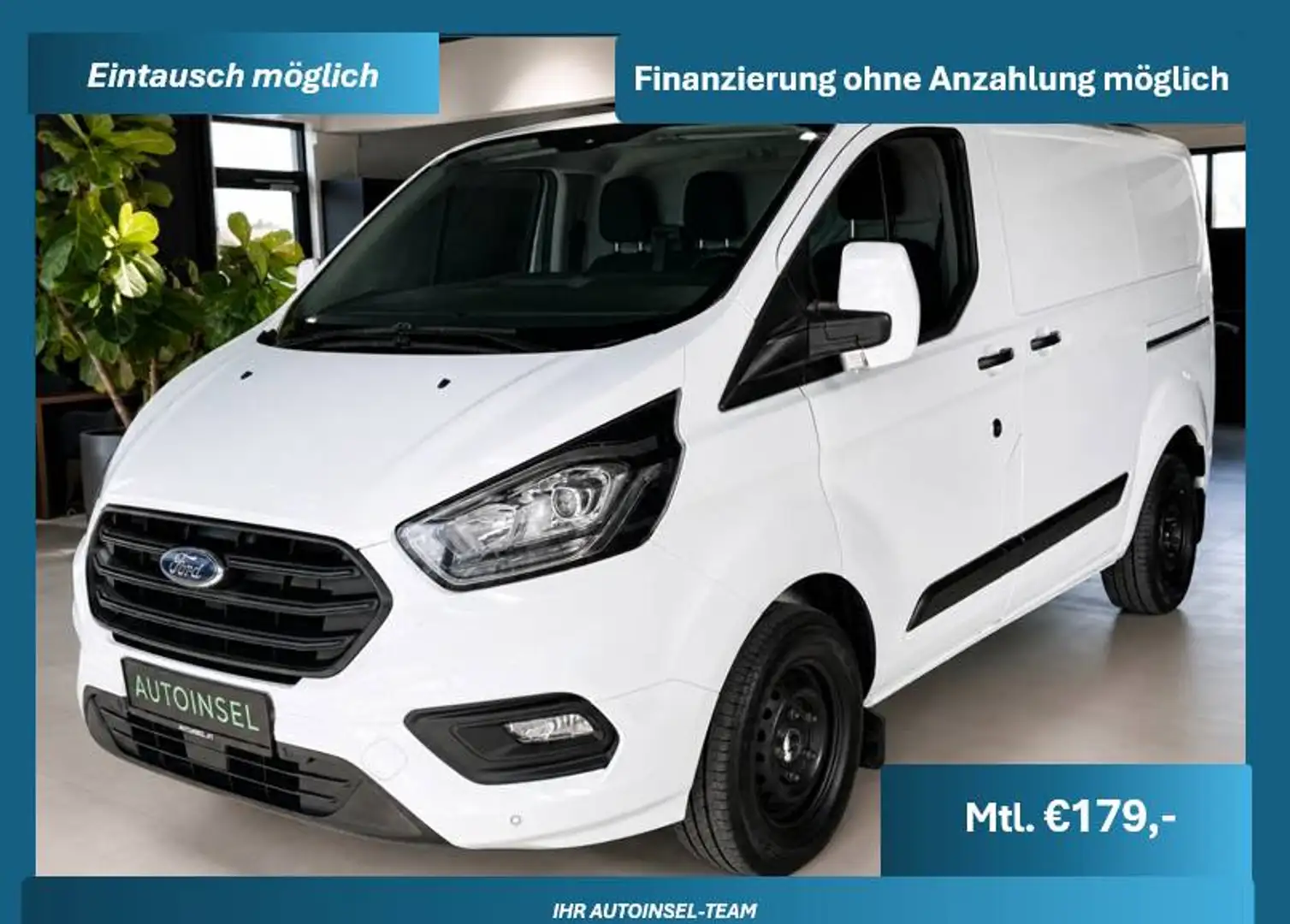 Ford Transit Custom Ford Custom L1H1 2 Schiebetüren-AHK-1.Besitz Weiß - 1