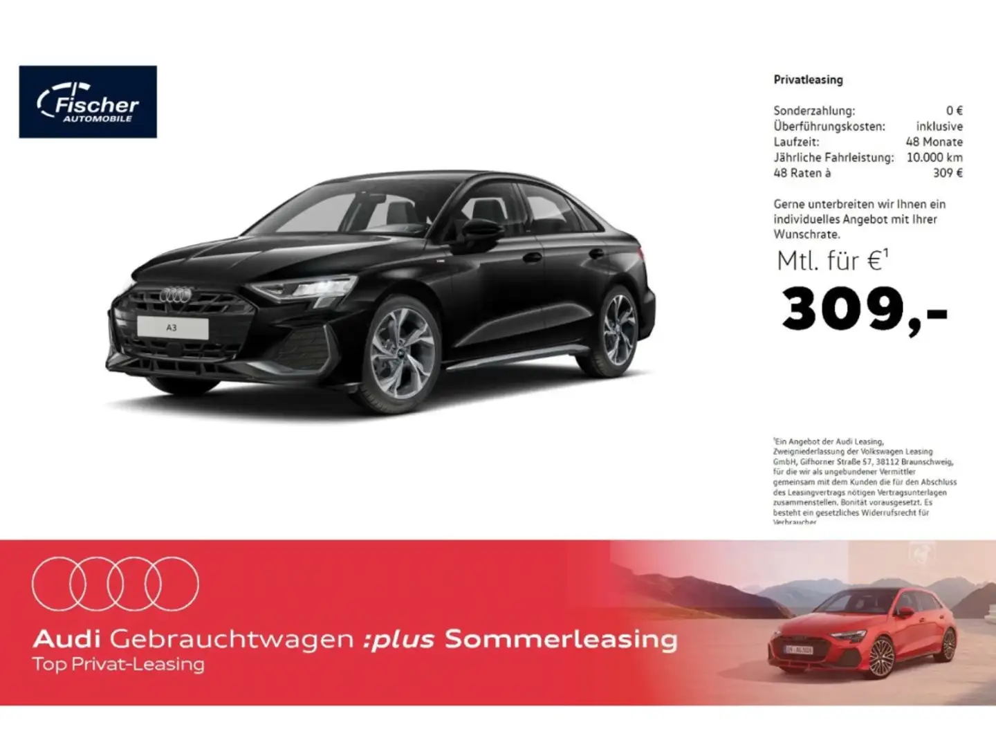 Audi A3 Limousine 35 TFSI S line Schwarz - 1