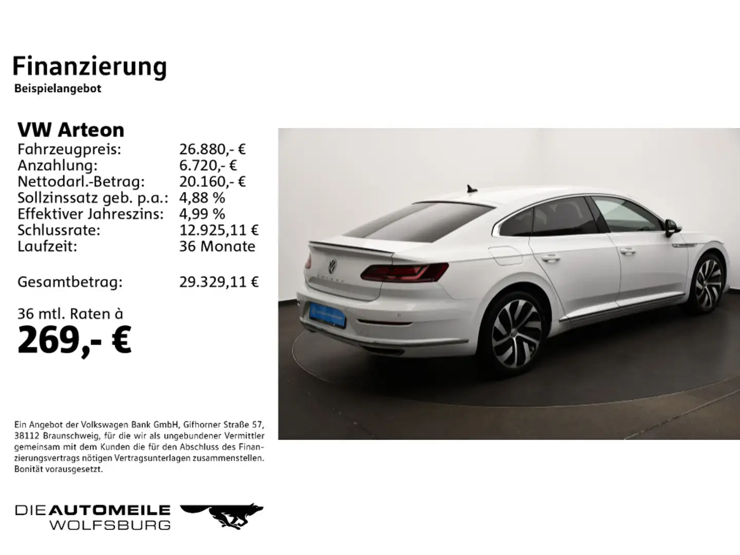Volkswagen Arteon 2.0 TSI DSG R-Line AHK/ACC/Rückkam Weiß - 2