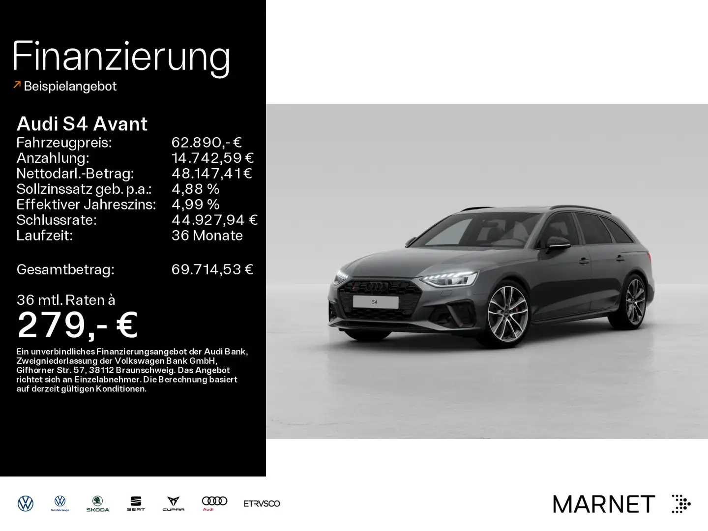 Audi S4 3.0 TDI quattro black edition*Navi*Matr Grau - 1