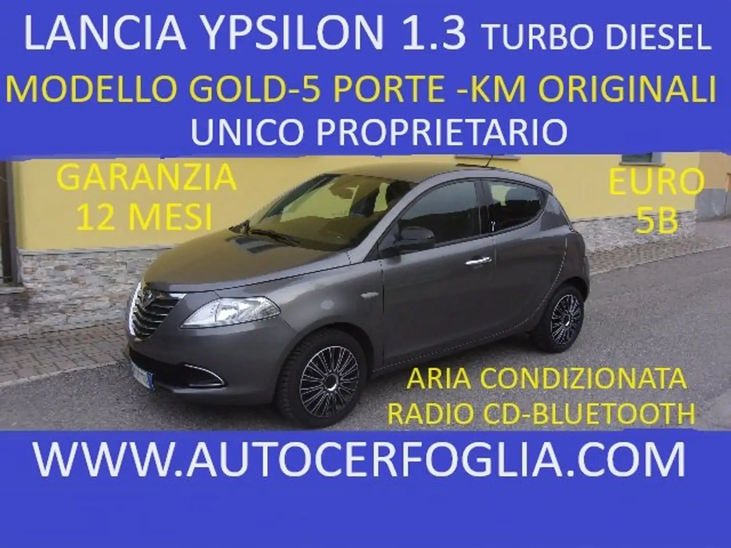 Lancia Ypsilon 1.3 mjt Gold s-UNICO PROPRIETARIO !! Grijs - 1