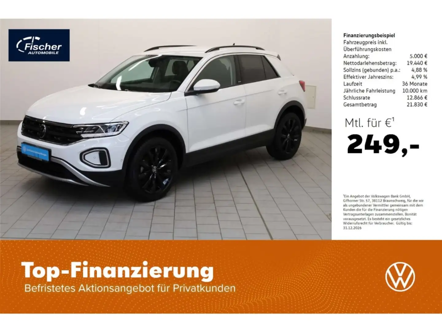 Volkswagen T-Roc 1.0 TSI OPF Move 6-Gg. LED/RFK/ACC/SH/PDC Weiß - 1