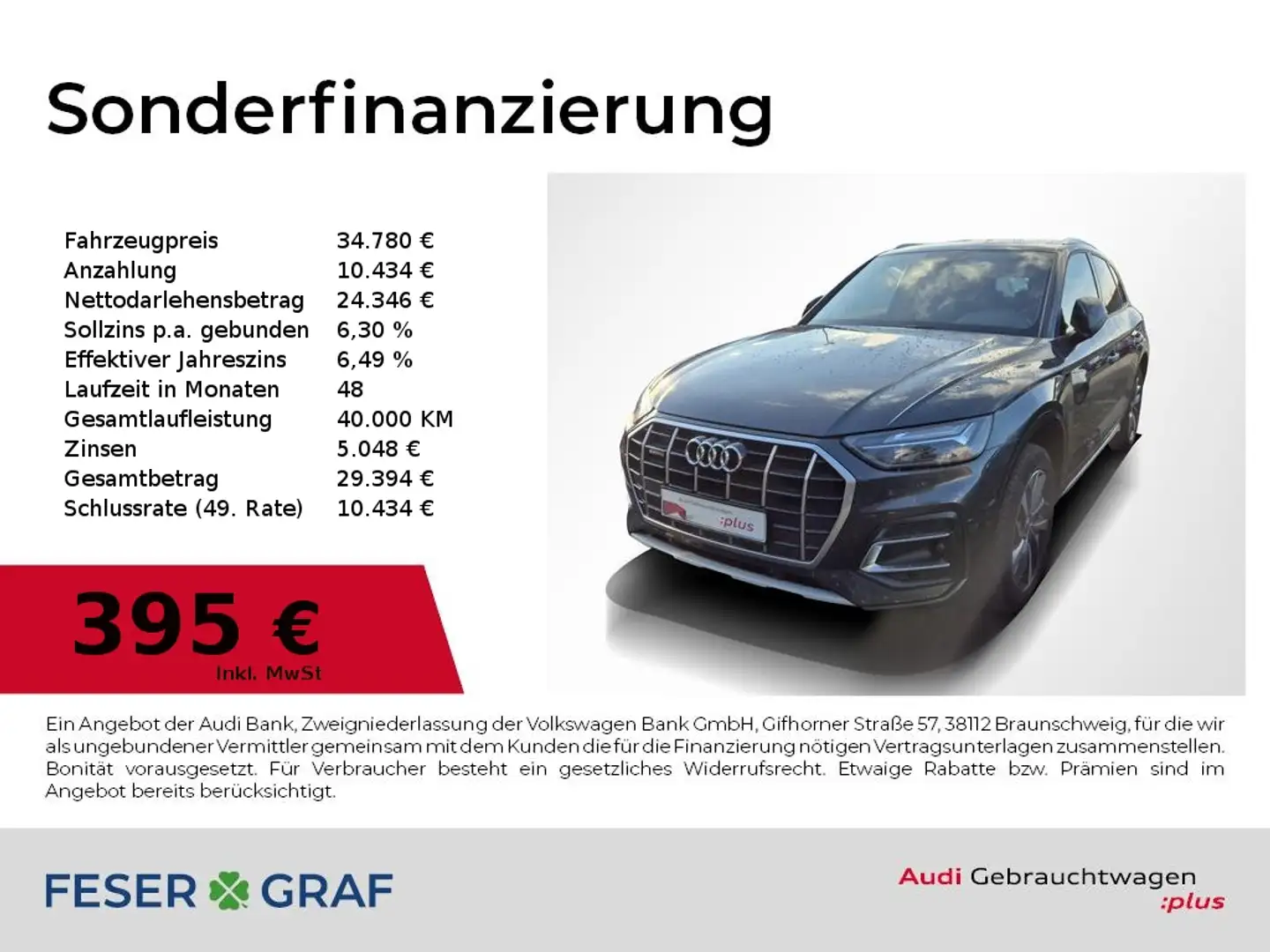 Audi Q5 40 TDI qu adv AHK,Leder,Navi,LED Grau - 1