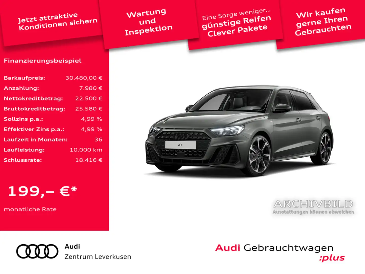 Audi A1 Sportback S line S-TRON LED SHZ PDC ACC VIRT Schwarz - 1
