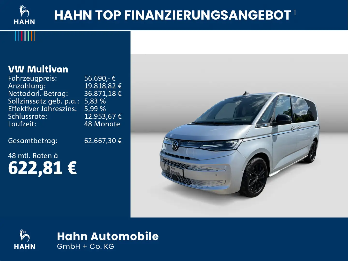 Volkswagen T7 Multivan T7 Multivan 2.0TDI Style DSG 7Sitzer LED AHK Vir Silber - 2