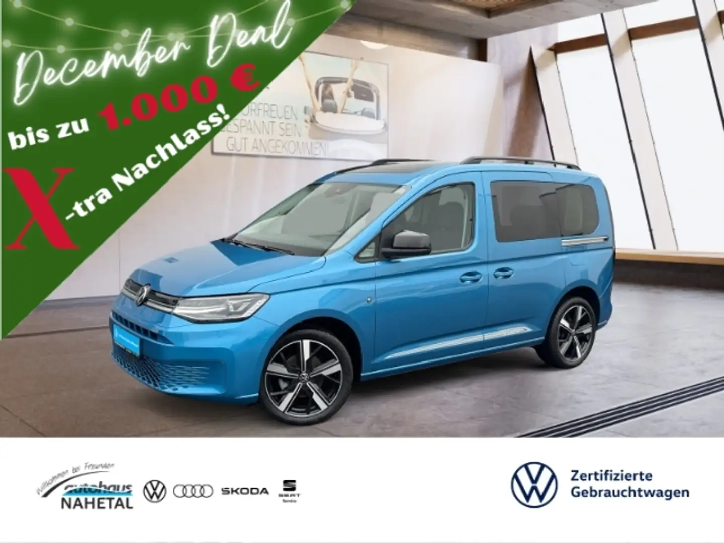 Volkswagen Caddy 2.0TDI Move LED NAVI ACC 18'' AHK PANORAMA REAR VI Blau - 1