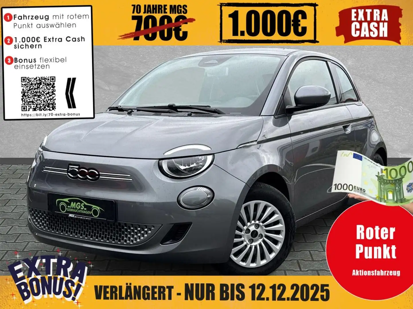 Fiat 500e Action #KLIMA Grijs - 1