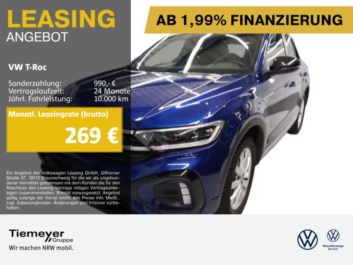 Volkswagen T-Roc 2.0 TSI DSG 4M R-LINE BLACKSTYLE IQ.LIGHT Blau - 1
