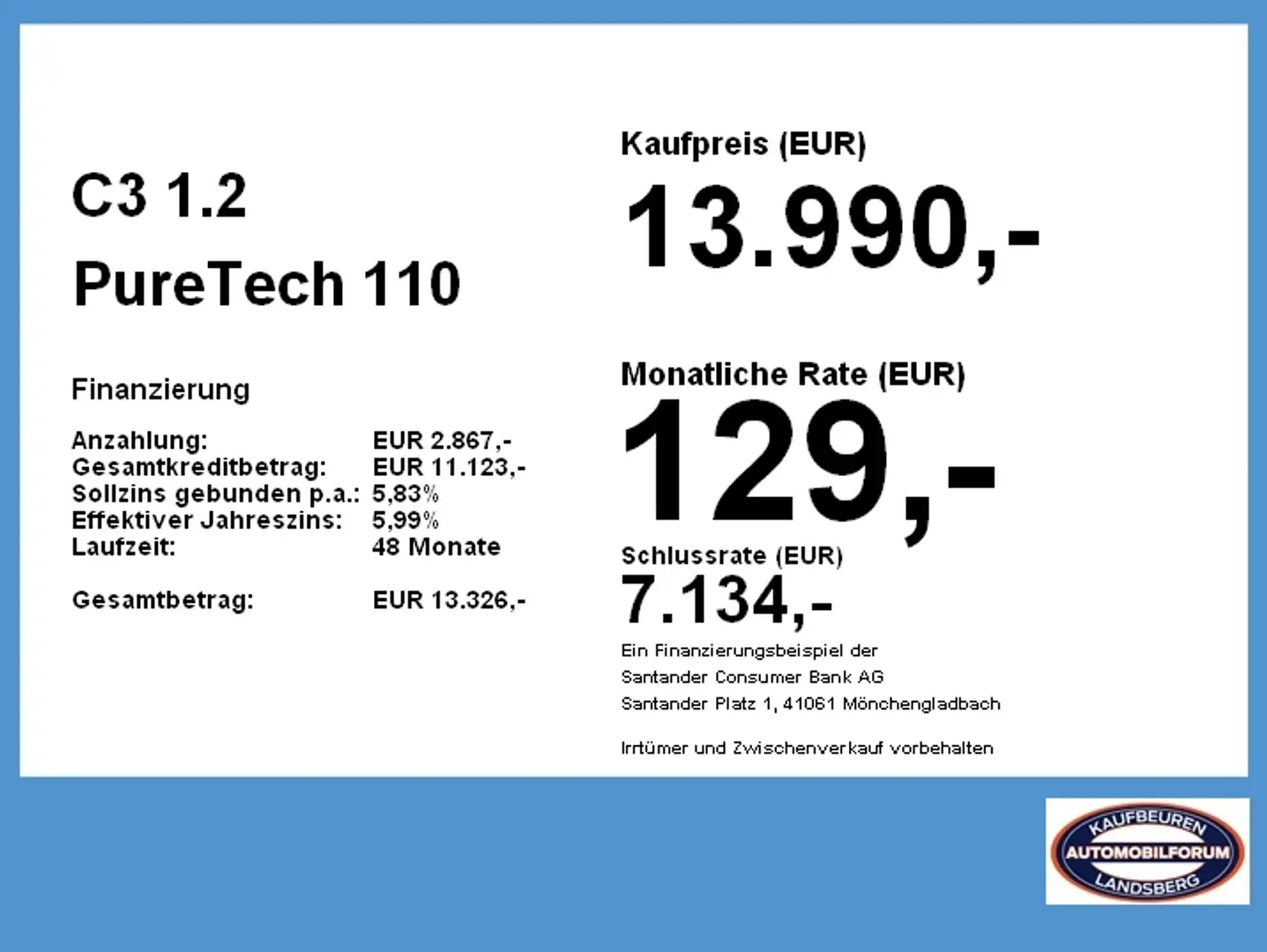 Citroen C3 1.2 PureTech 110 Feel Pack KlimaA PDC SHZ Schwarz - 2