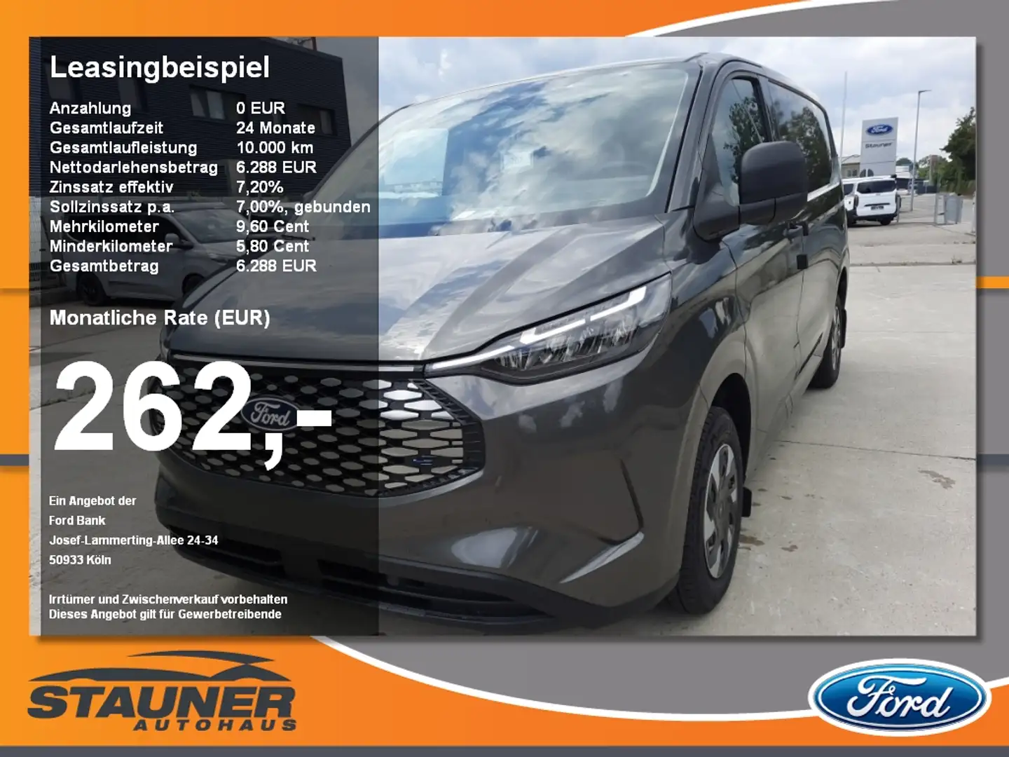 Ford Transit Custom Elektro Kasten 320 L1 RWD Trend Gri - 1