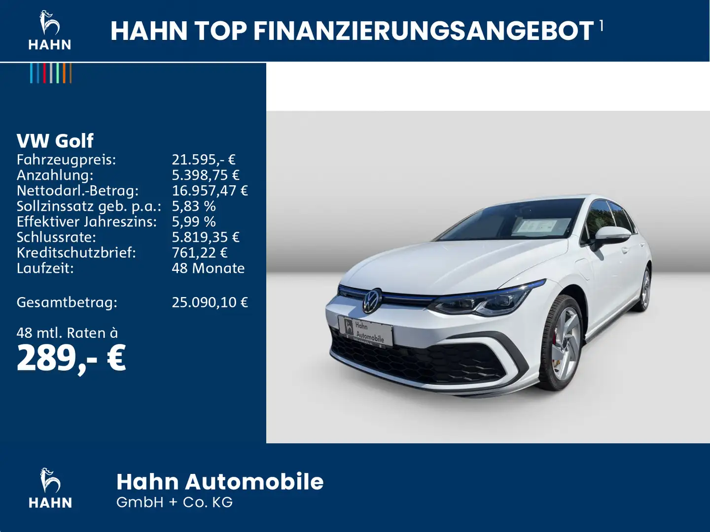 Volkswagen Golf GTE VIII GTE 1.4 eHybrid e-Sound DSG IQ.LIGHT C Weiß - 2
