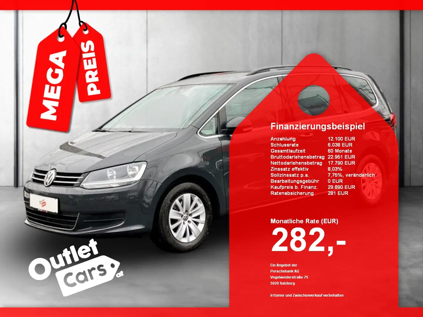 Volkswagen Sharan 1.4 TSI Aut. 7-SITZE NAV+ASSIST+PARKHILFE Grau - 1