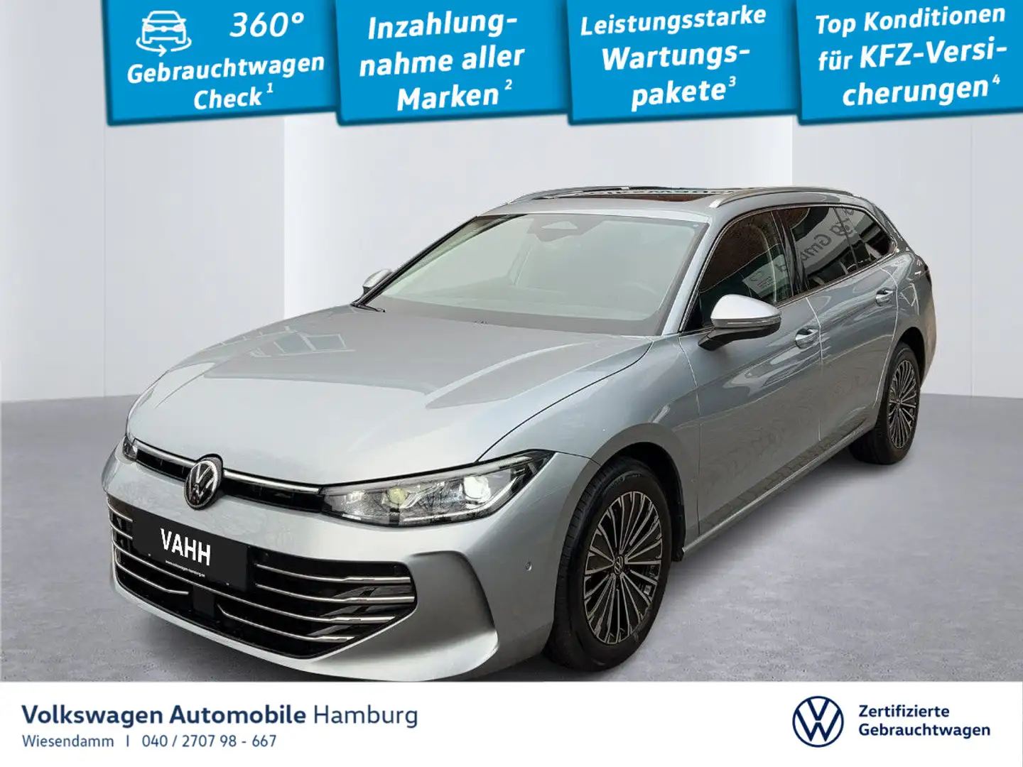 Volkswagen Passat Variant Passat Variant 2.0 TDI SCR Elegance DSG AHK Pan Silber - 1