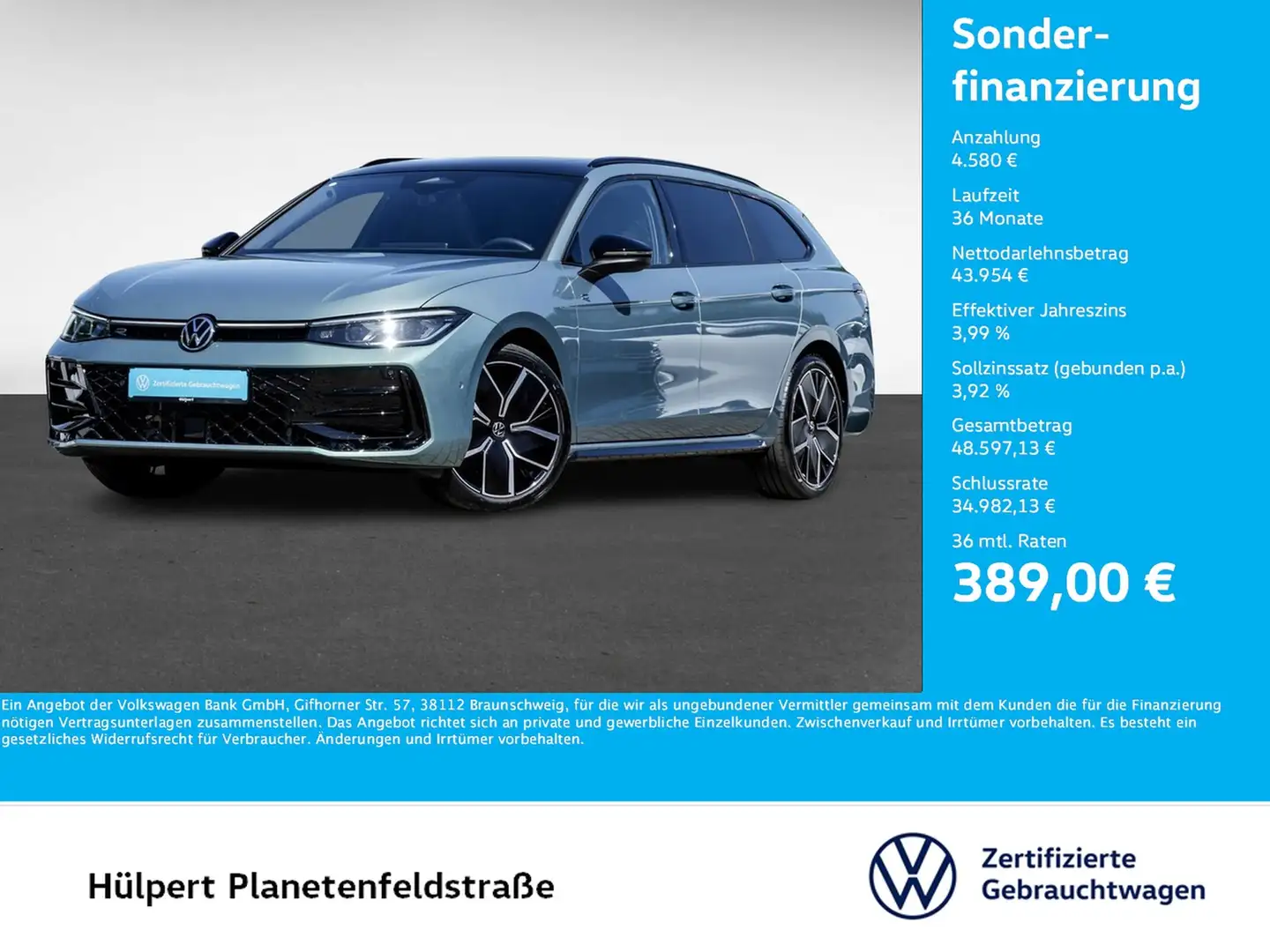 Volkswagen Passat Variant 2.0 R-LINE 4X4 NEUES MODELL PANO Zelená - 1