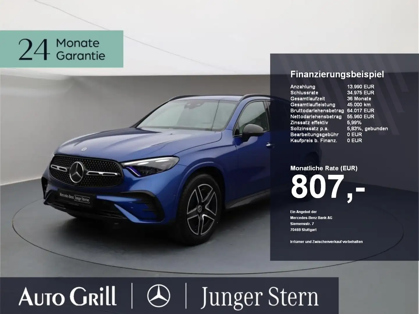 Mercedes-Benz GLC 400 e 4M AMG Airmatic HAL HuD Distronic Burm Blau - 1