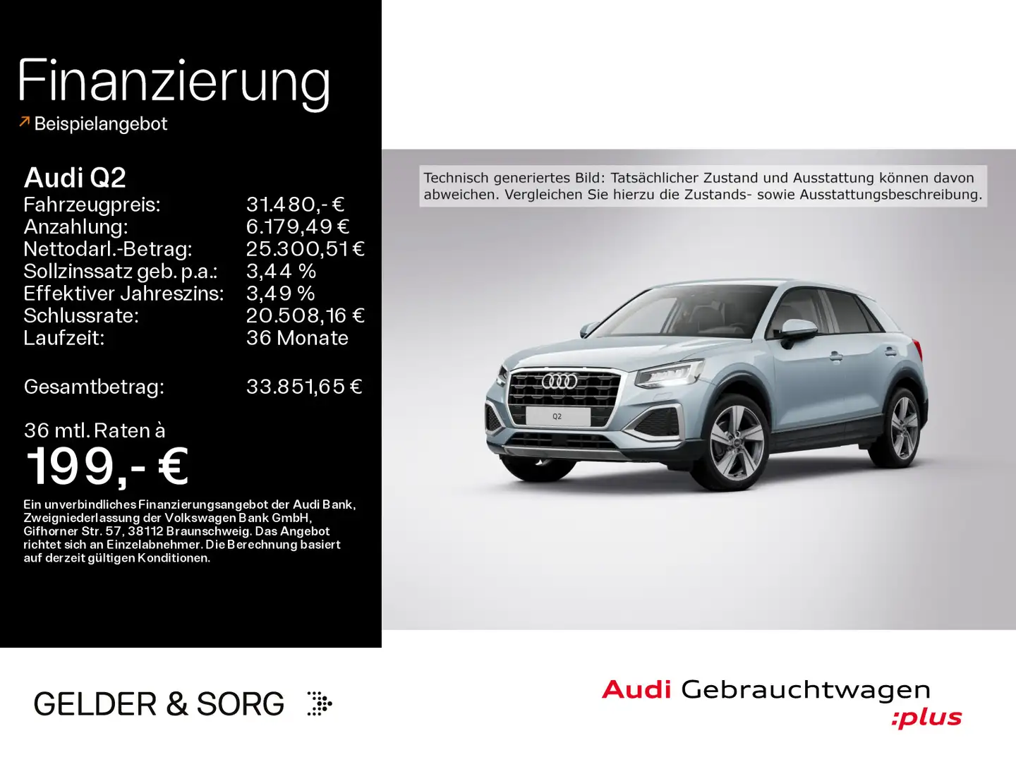 Audi Q2 35 TFSI advanced AHK*RFK*LED*Virtual*Navi Grigio - 1