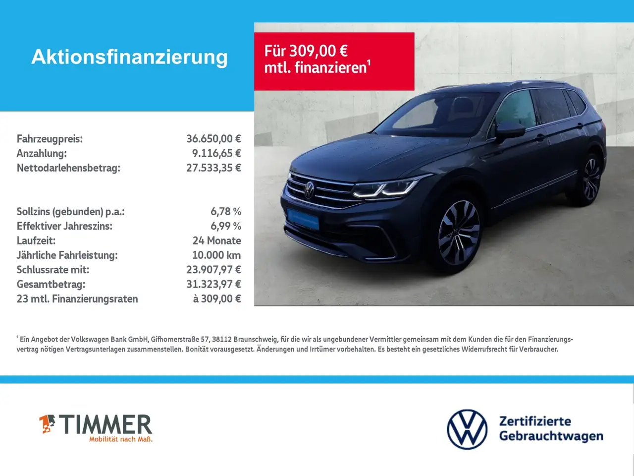 Volkswagen Tiguan Allspace 2.0 TDI DSG 4M R-LINE 7-SITZE +AHK +H&K +360° +IQ