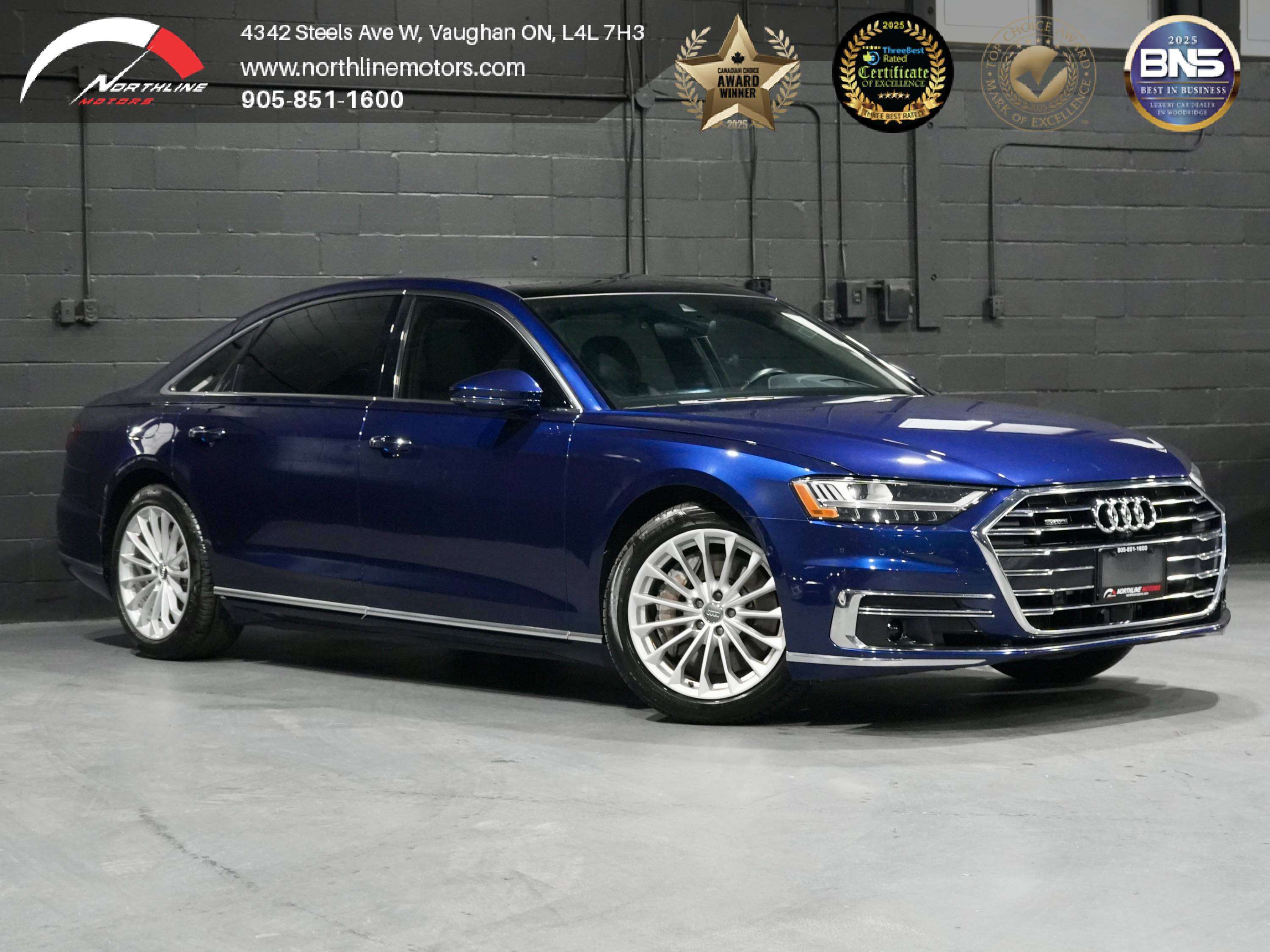 Blue 2019 Audi A8 Sedan All-Wheel Drive Automatic