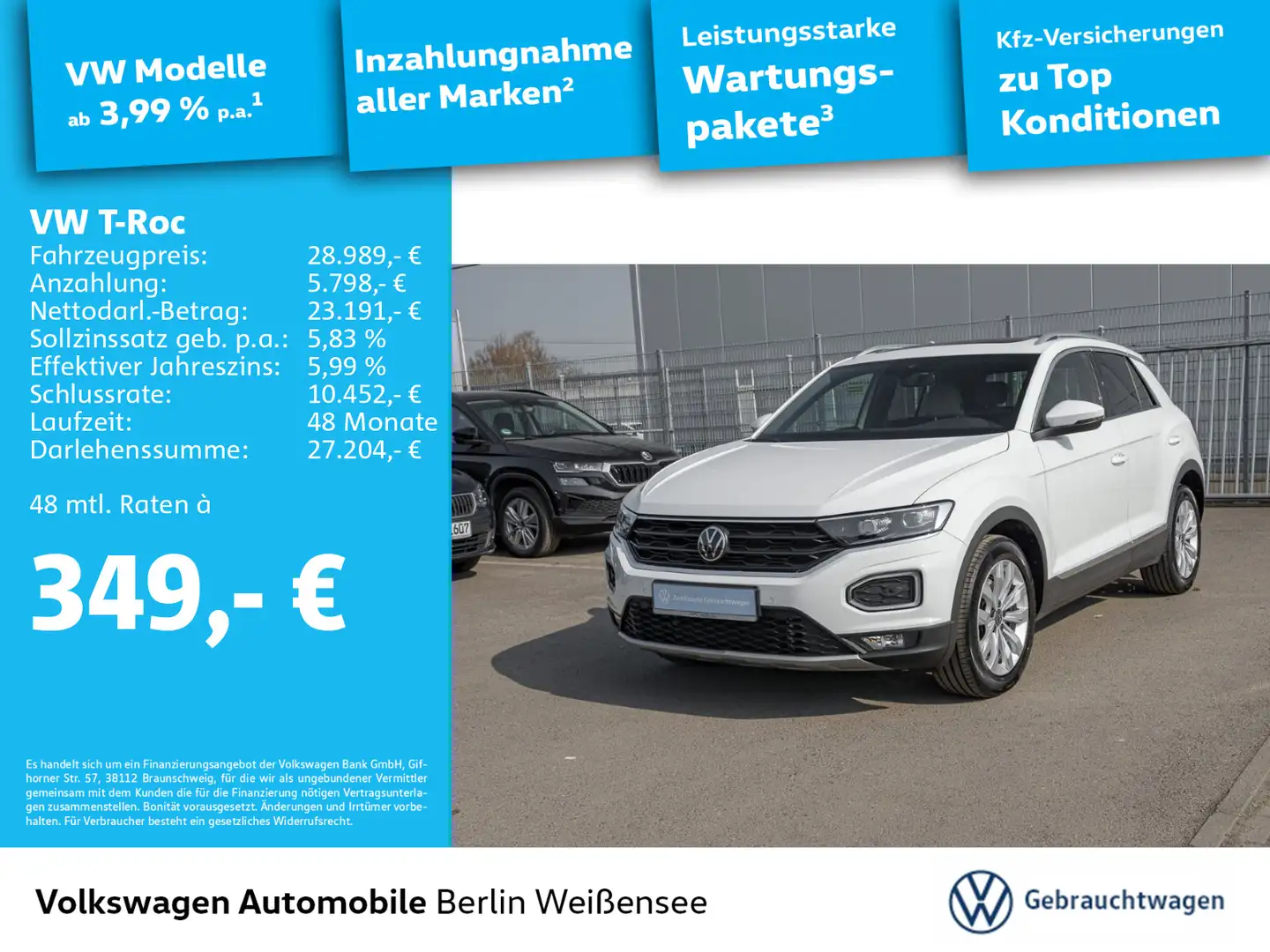 Volkswagen T-Roc 2.0 TSI DSG *SPORT*4x4*APP*LED* Wit - 1