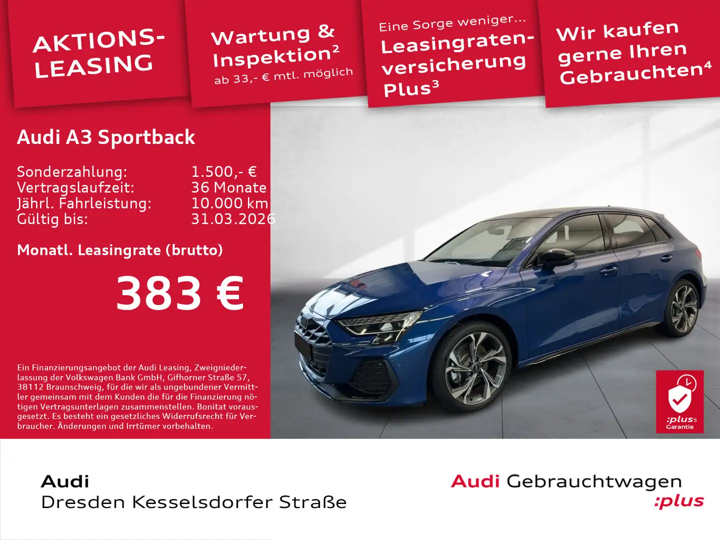 Audi A3 35TFSI S line LED Pano AHZV S troni Blau - 1