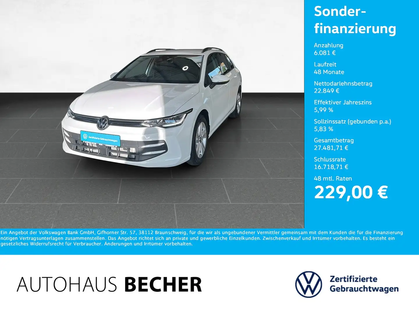 Volkswagen Golf Variant Life 1.5 eTSI DSG /AHK/CarPlay/LED Weiß - 1