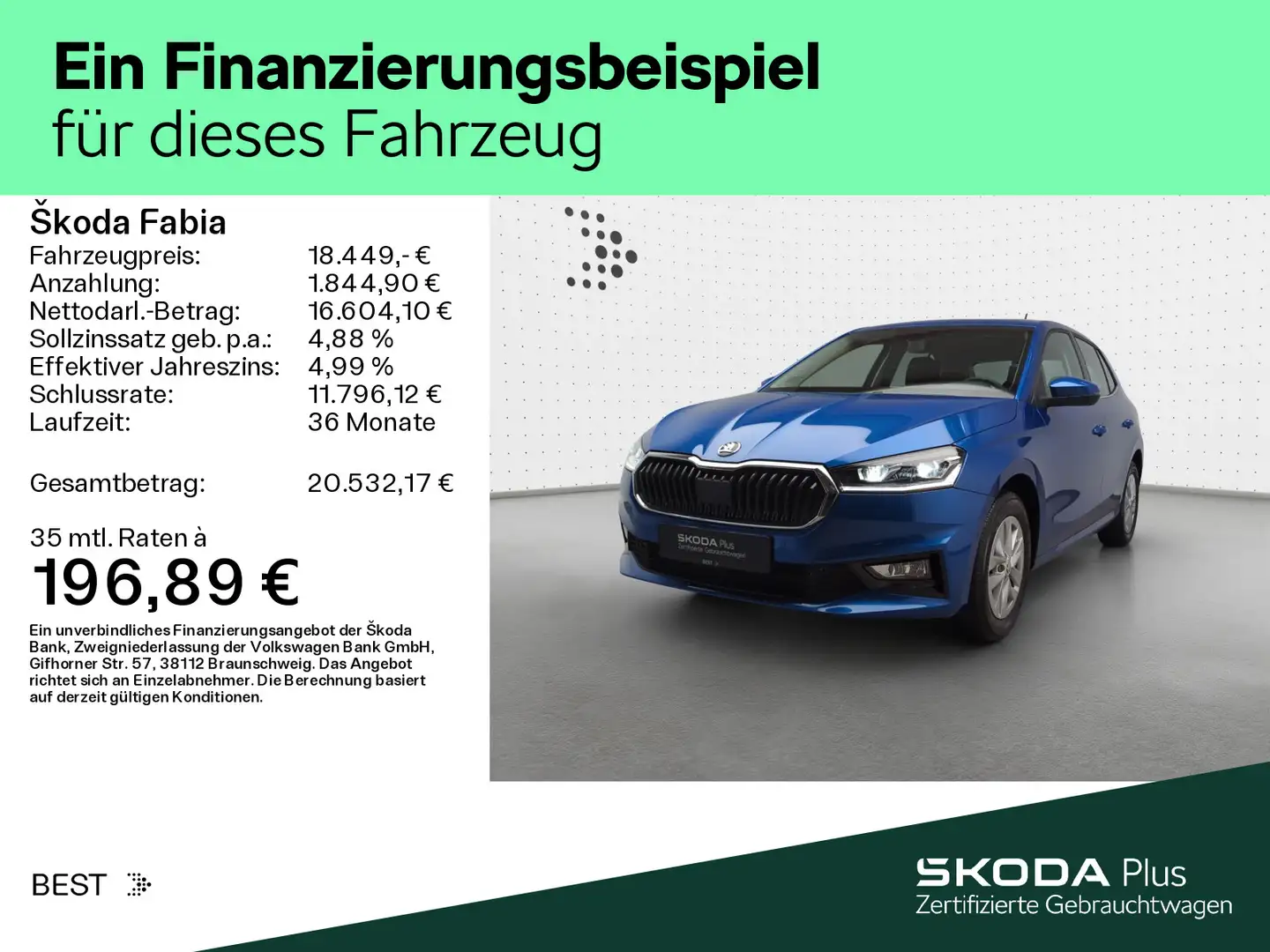 Skoda Fabia 1.0 TSI STYLE*LED*KAMERA*SHZ*NAVI*KLIMA Blau - 2