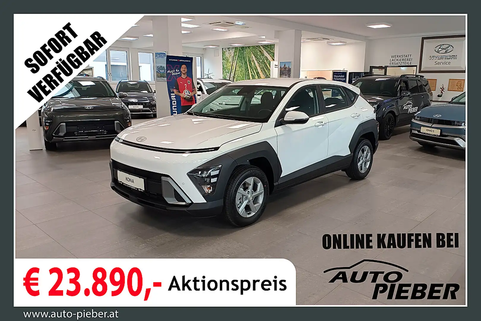 Hyundai KONA Kona 1,0 T-GDi 2WD Smart Line *LED*Navi*Klima* Weiß - 1