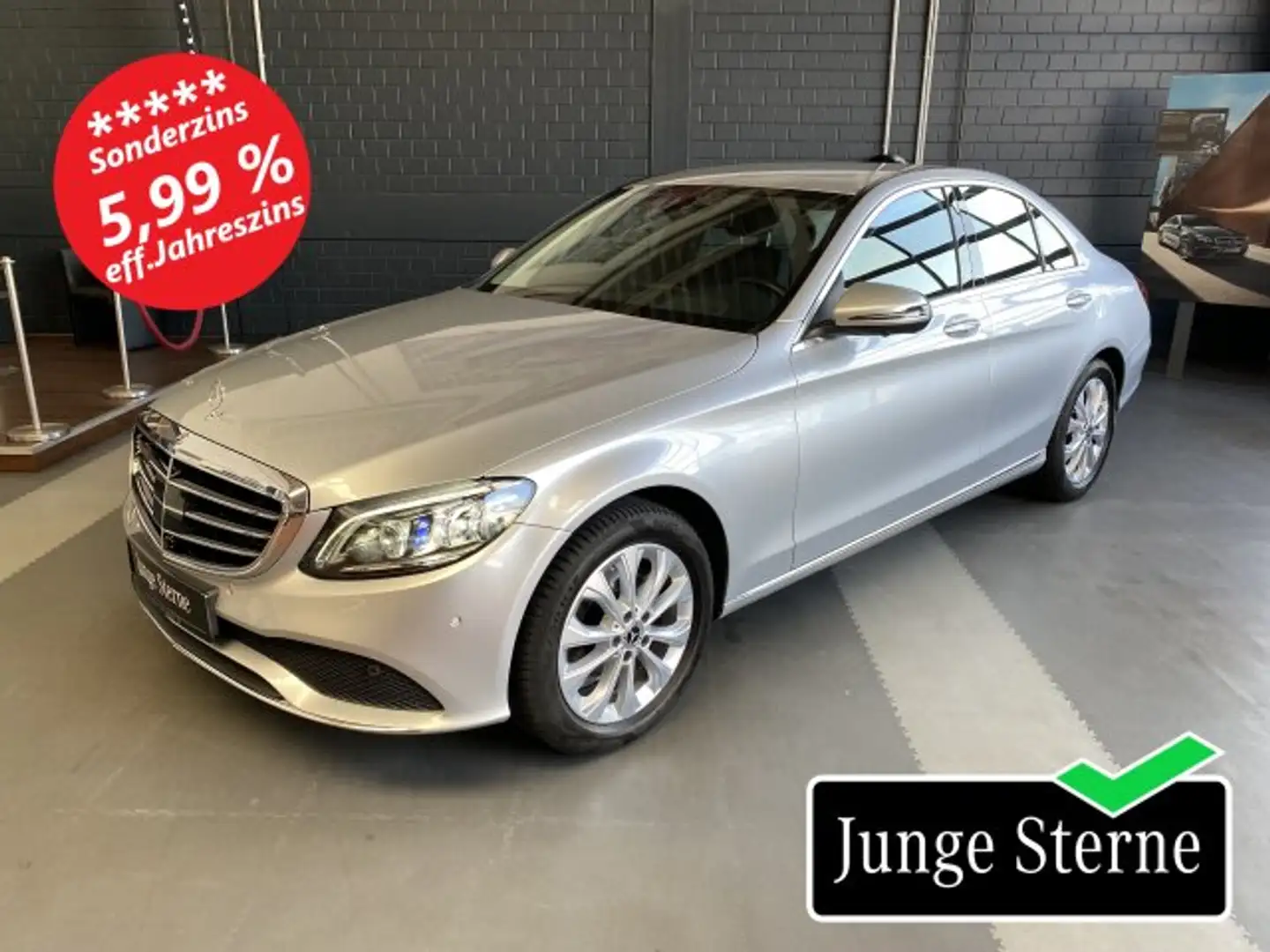 Mercedes-Benz C 180 C 180 Exclusive Distronic LED Navi Parkpilot... Argent - 1