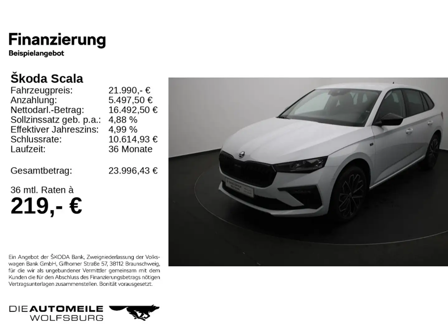 Skoda Scala 1.0 TSI Drive Weiß - 2