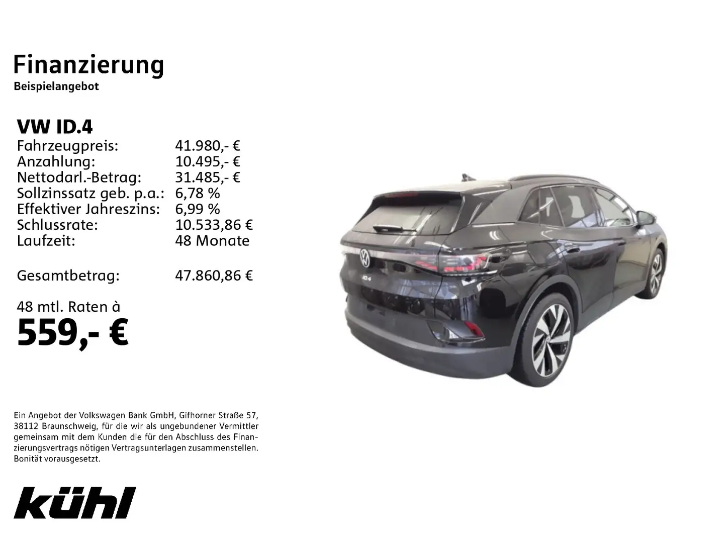 Volkswagen ID.4 Pro IQ.Light/ACC/360°/App/Navi/AHK Schwarz - 2