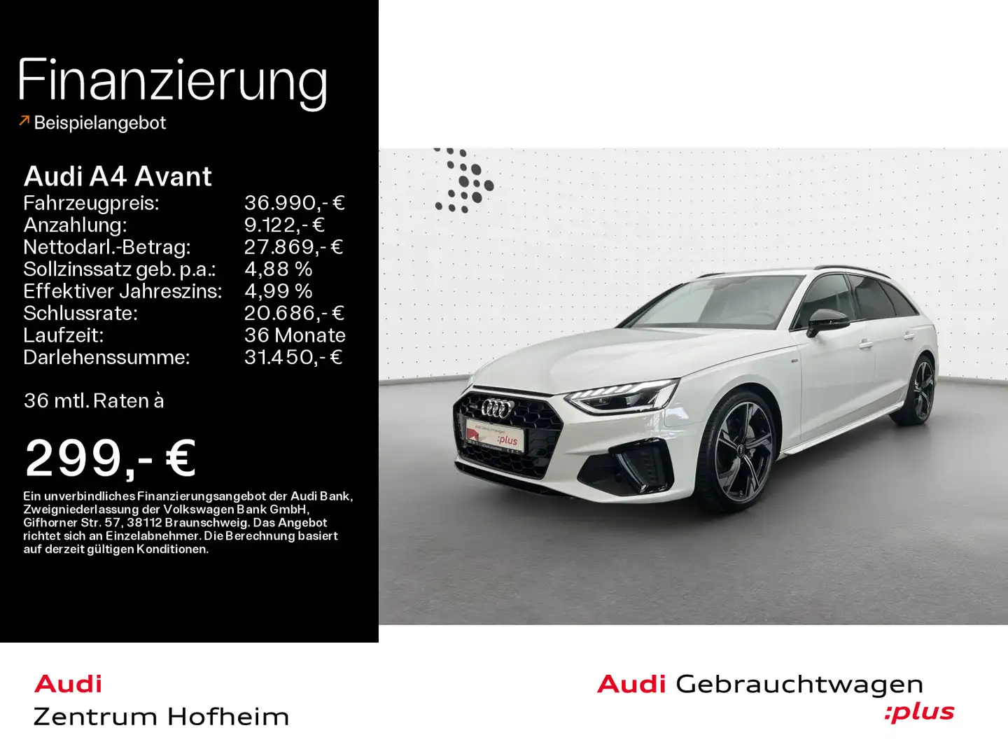 Audi A4 40 TDI qu 2x S line S tro*B&O*LED*Virtu Bianco - 1
