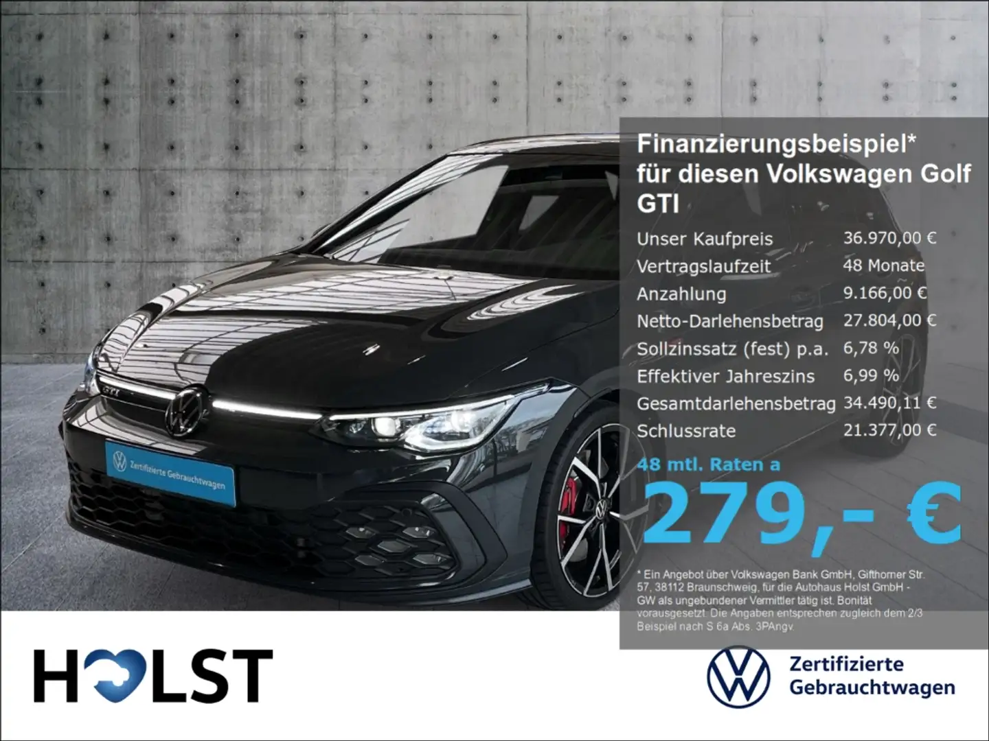 Volkswagen Golf GTI VIII 2.0TSI DSG Matrix-LED Pano RüFaKa StdHZ Grau - 1