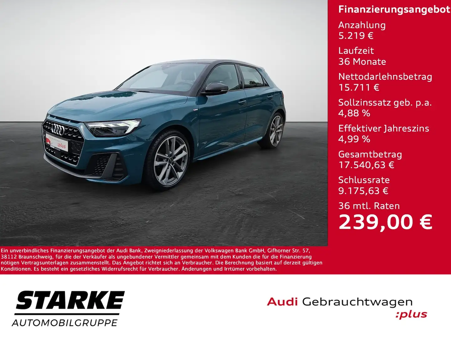 Audi A1 Sportback 30 TFSI S tronic S line LED SHZ 18-Zo... Verde - 1
