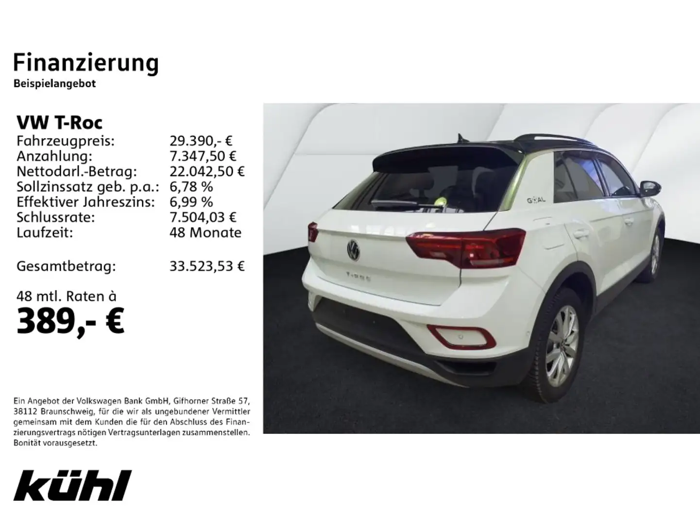 Volkswagen T-Roc 2.0 TDI DSG Goal ACC/IQ.Drive/AHK/18"/Kame Weiß - 2