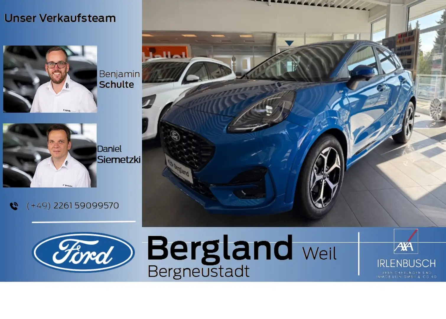 Ford Puma ST-LINE 1.0T 125 PS MHEV Bleu - 1