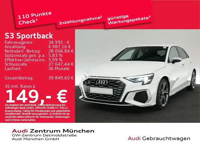 Audi S3 TFSI S tronic Kamera/Navi+/Massage