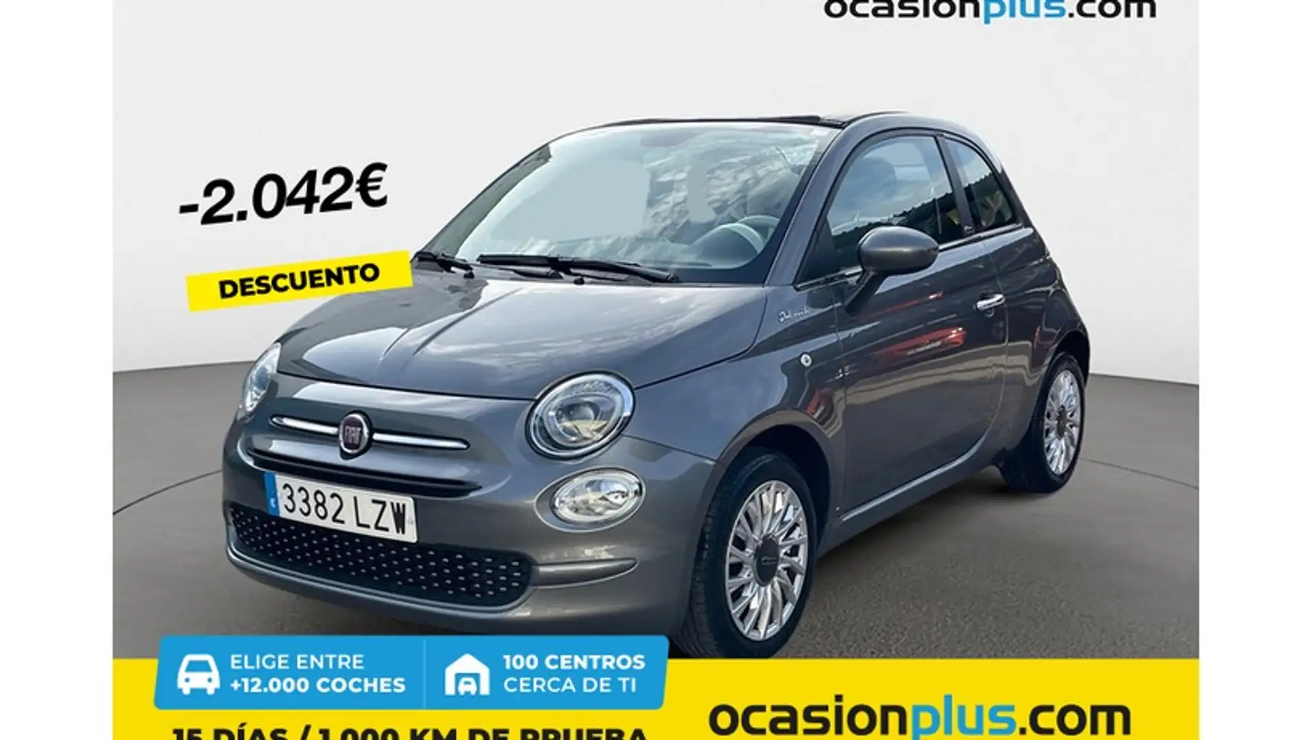 Fiat 500C 1.0 Hybrid Dolcevita 52kW Gris - 1